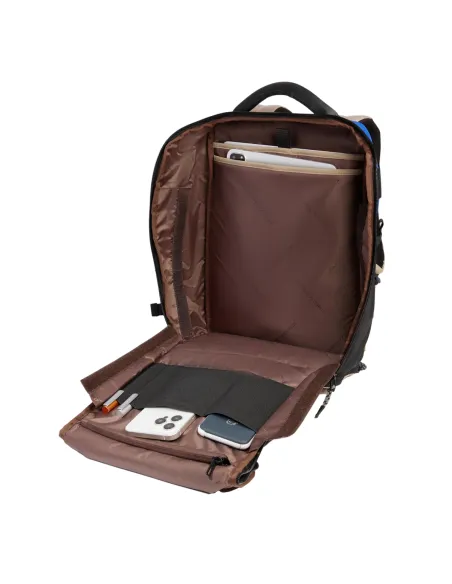 Zaino da viaggio con porta PC Piquadro Arne, beige-blu