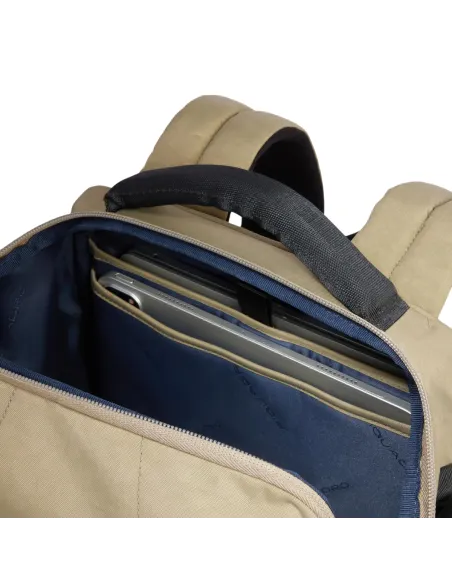 Piquadro Arne laptop and iPad® backpack in recycled fabric with shoe compartment, camo