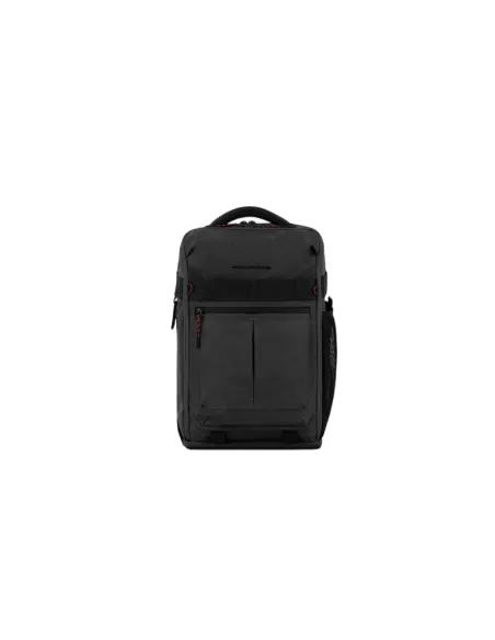 Piquadro Arne Computer und iPad® Rucksack aus recyceltem Stoff mit Schuhfach, schwarz