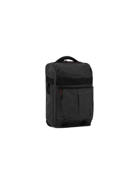 Piquadro Arne laptop and iPad® backpack in recycled fabric with shoe compartment. black
