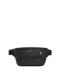 Piquadro Cronus Gürteltasche aus Leder, schwarz