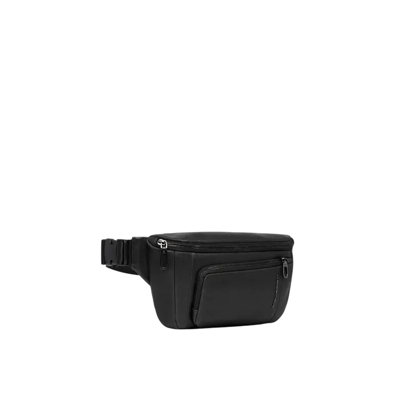 Piquadro Cronus leather bum bag, black 2