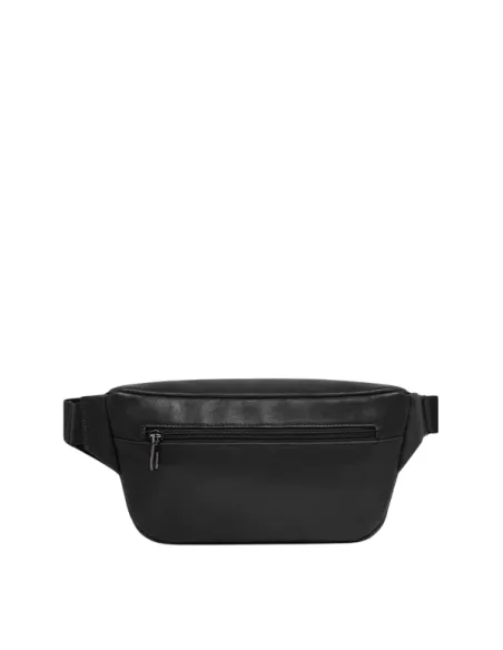Piquadro Cronus Gürteltasche aus Leder, schwarz