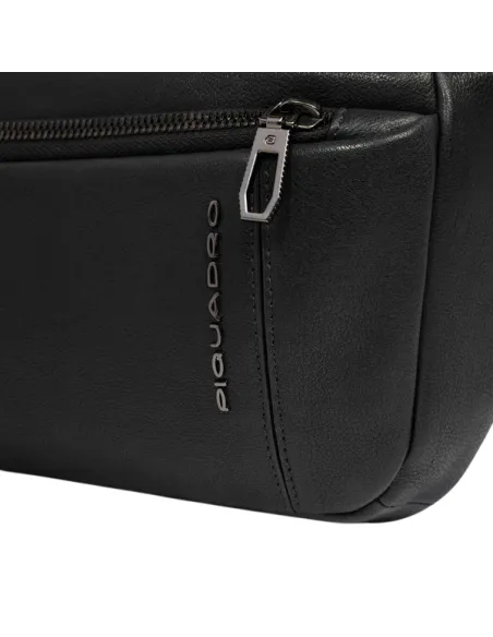 Piquadro Cronus leather bum bag, black