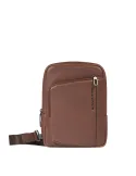 Piquadro Cronus iPad®mini Umhängetasche aus Leder, braun