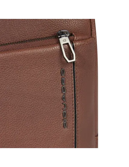Piquadro Cronus iPad®mini leather cross-body bag, brown