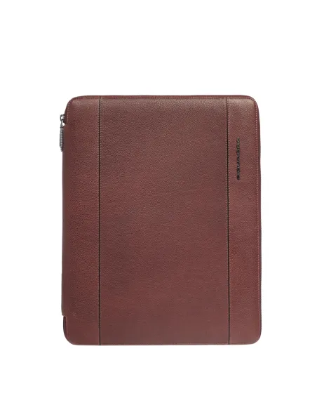 Piquadro Cronus leather notepad holder, brown
