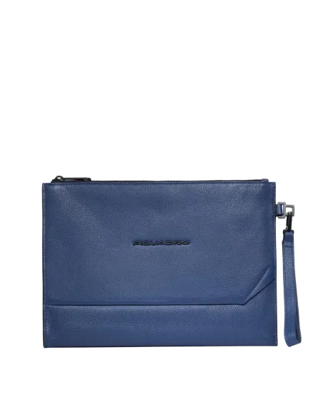 Piquadro Than leather iPad® pouch, blue