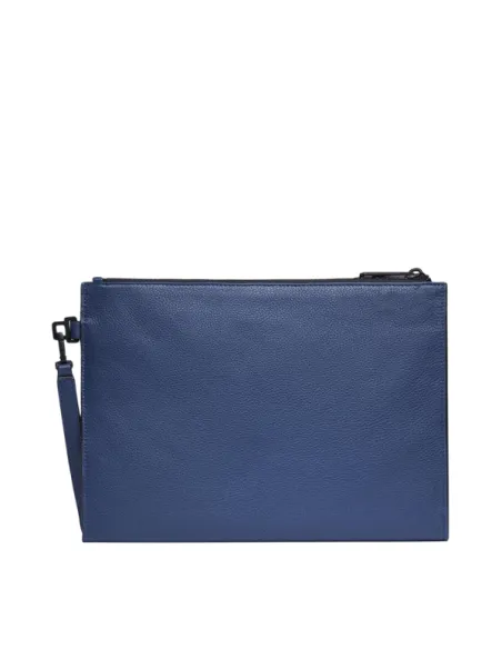 Pouch porta iPad® in pelle Piquadro Than, blu