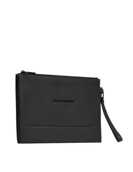Piquadro Than leather iPad® pouch, black