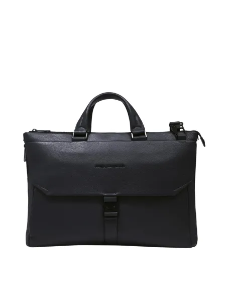 Piquadro Than Expandable Briefcase with two handles, black