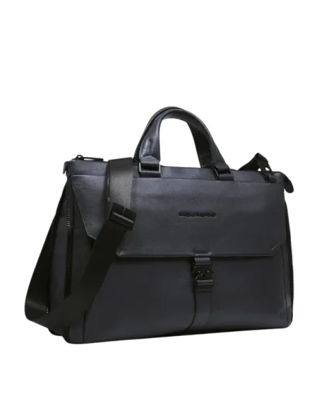 Piquadro Than Expandable Briefcase with two handles, black