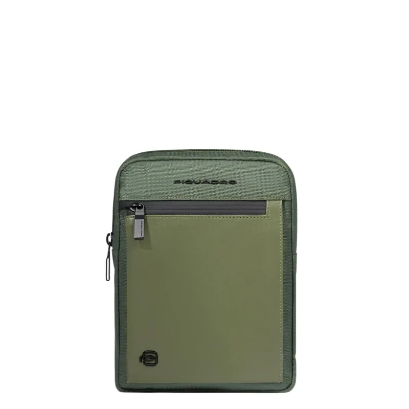 Piquadro Orion iPad® Mini cross-body bag in fabric and...