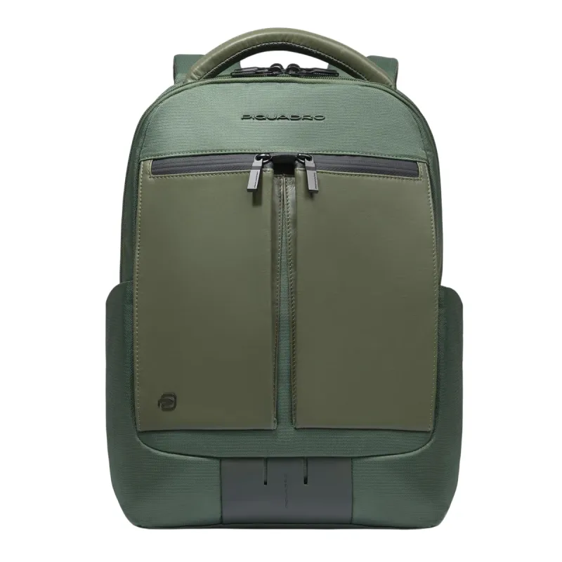 Piquadro Orion 14 PC backpack with two compartments, green
