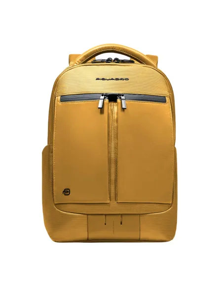Piquadro Orion 14 PC Rucksack mit zwei Fächern, gelb