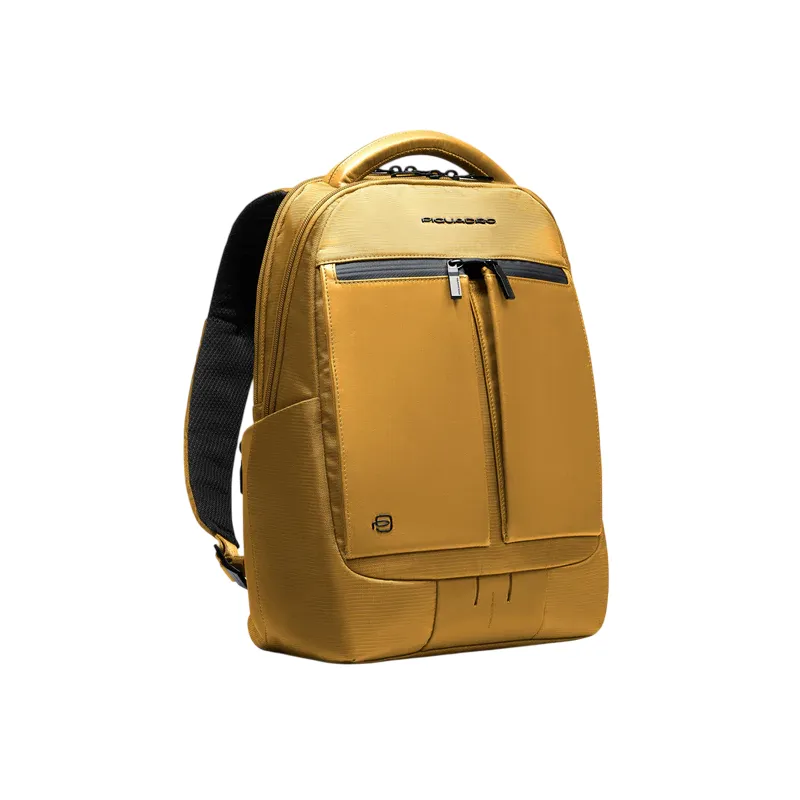 Piquadro Orion 14 PC Rucksack mit zwei Fächern, gelb 2