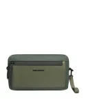 Piquadro Orion men's clutch bag in fabric and leather, green