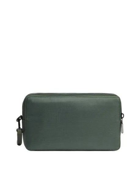 Piquadro Orion Herren-Clutch-Tasche aus Stoff und Leder, grün