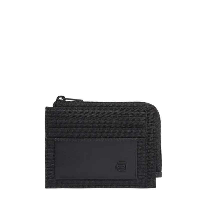 Piquadro Orion coin and credit card pouch, black