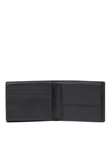 Piquadro Orion small men's wallet with coin purse and document window, black