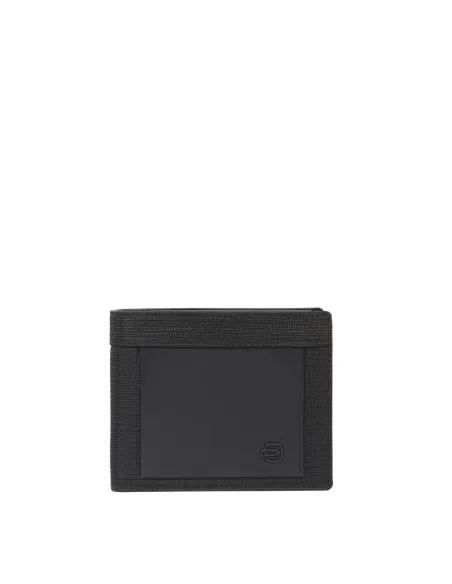 Piquadro Orion small men's wallet with coin purse and document window, black