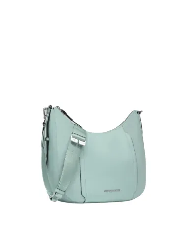 Borsa a tracolla in tessuto e pelle...