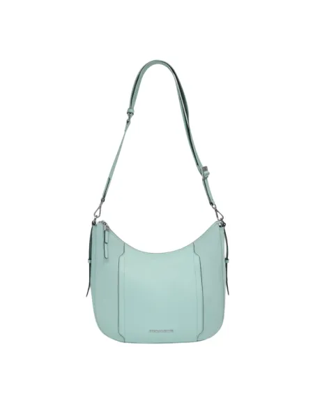 Piquadro Circle Umhängetasche für Damen aus Stoff und Leder, hellgrün