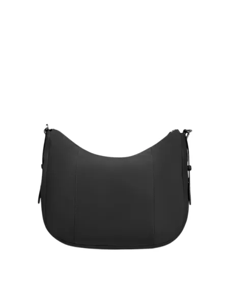 Piquadro Circle fabric and leather women's shoulder bag, black