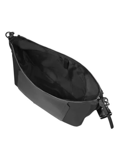 Borsa a tracolla in tessuto e pelle Piquadro Circle, nera