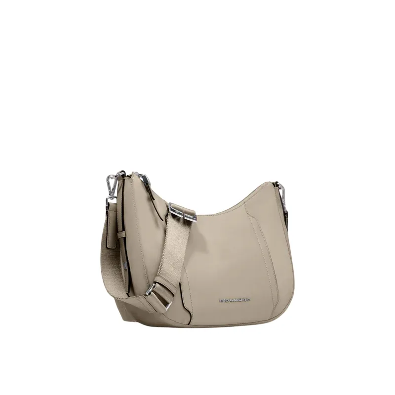 Borsa donna a spallla misura piccola Piquadro Circle, beige 2