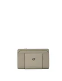 Damen-Geldbörse aus Stoff und Leder mit externem Münzfach mit Reißverschluss Piquadro Circle, beige