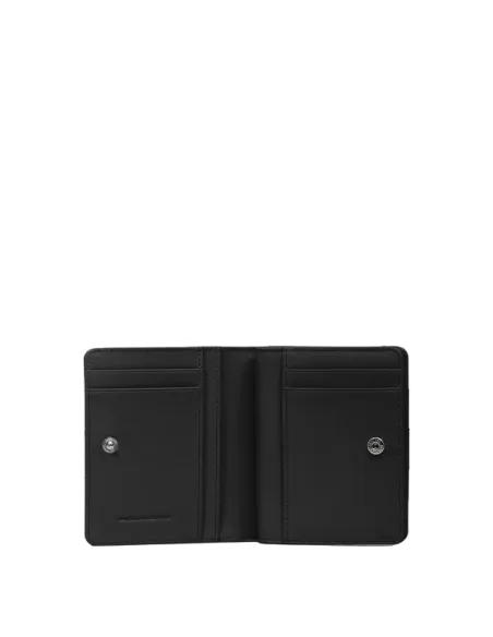 Piquadro Circle small women's wallet in fabric and leather, black