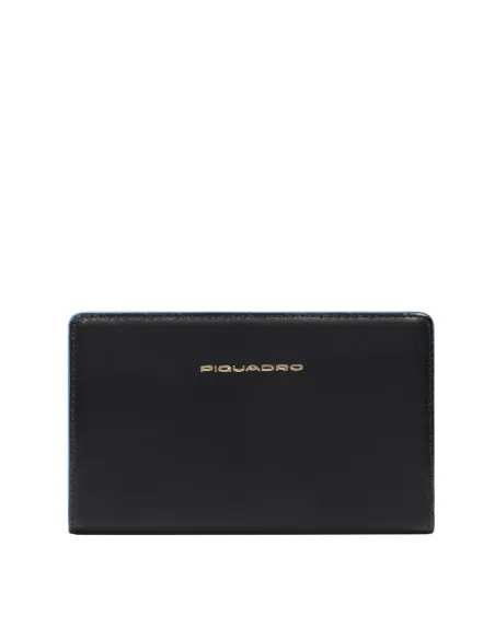 Piquadro Blue Square women's wallet with coin purse, black