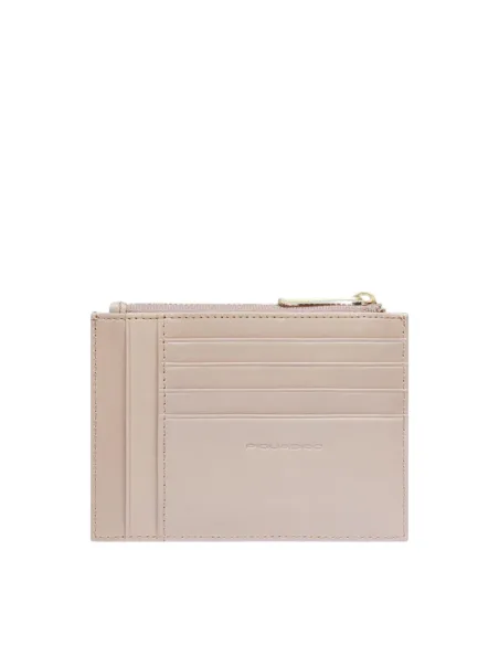 Damen-Münzbeutel mit Kartenfächern Piquadro Blue Square, rosa