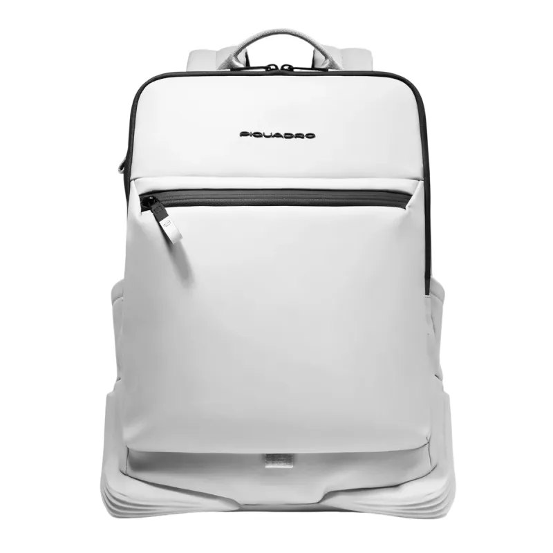 Piquadro C2OW laptop backpack in waterproof fabric, white