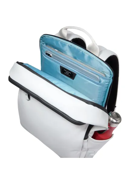 Zaino porta pc da 15,6 a due scomparti con cinghia pettorale Piquadro C2OW, bianco
