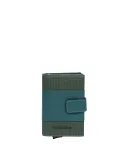 Piquadro PQ Earth Cash and credit card holder in metal and fabric, green