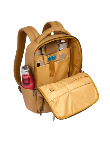 Piquadro Cronus small backpack with 13.3 laptop compartment, yellow
