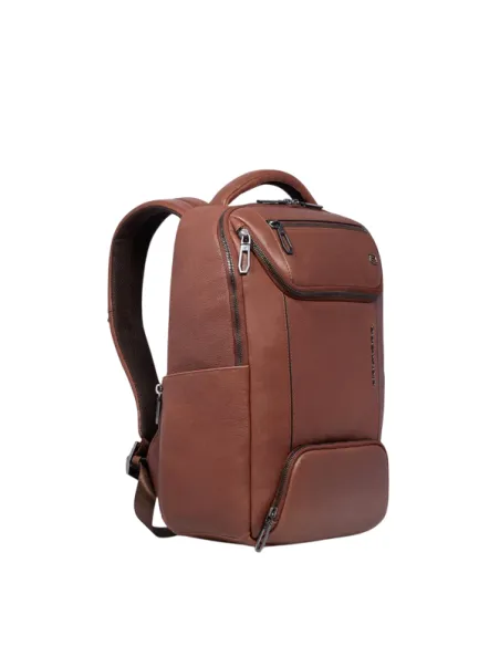 Piquadro Cronus small backpack with 13.3 laptop compartment, brown