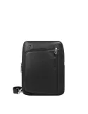 Piquadro Cronus iPad® Leather Men's Cross-Body Bag, black