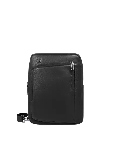 Borsello uomo in pelle porta iPad® Piquadro Cronus, nero