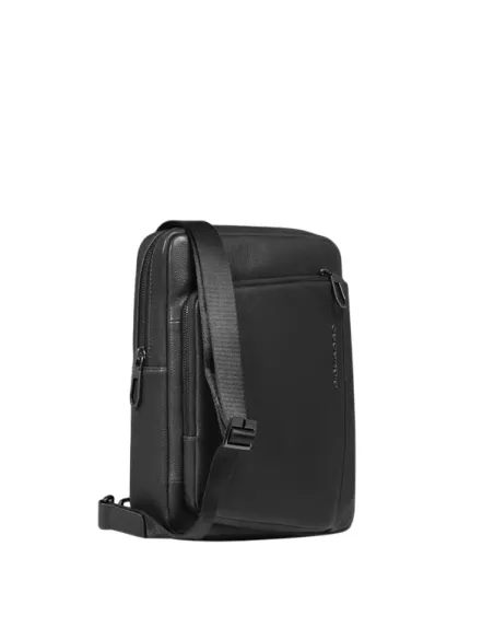 Piquadro Cronus iPad® Leather Men's Cross-Body Bag, black