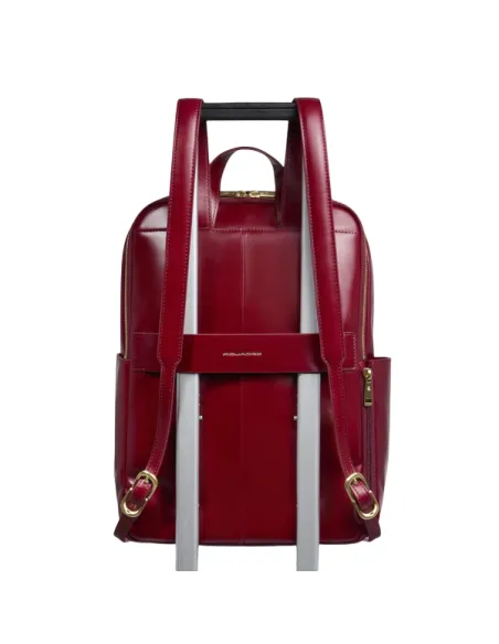 Piquadro Blue Square 14 laptop backpack for women, red