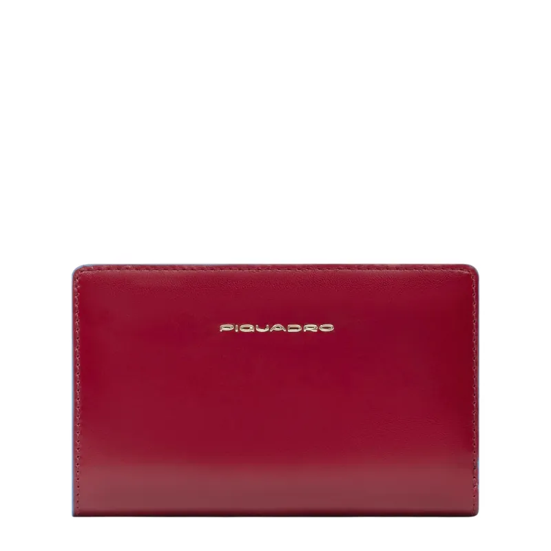 Piquadro Blue Square women's wallet with coin purse, red