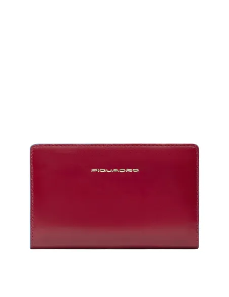 Piquadro Blue Square women's wallet with coin purse, red