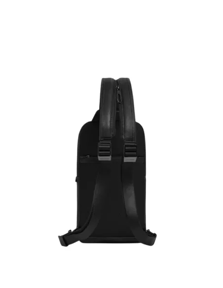 Piquadro Cronus leather mono sling bag/backpack, black