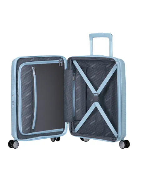American Tourister Soundbox 55 cm expandable trolley, Pastel Blue