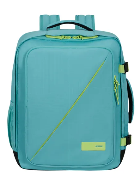 American Tourister Take2Cabin Medium-sized travel backpack with laptop holder, Dusty Turquoise-Lime
