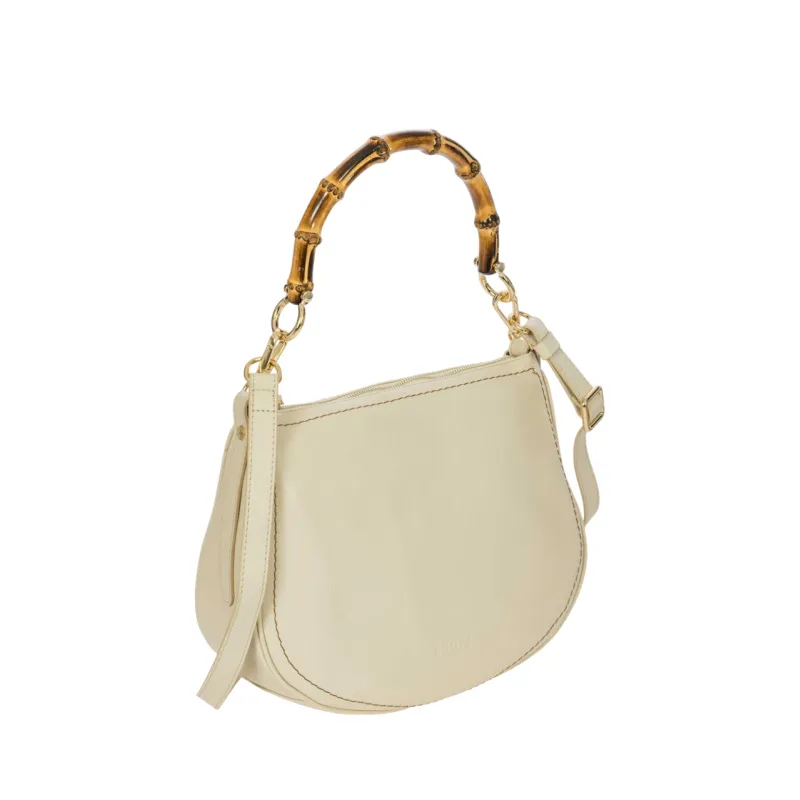 Borsa a spalla con manico in bambù Brics, crema 2