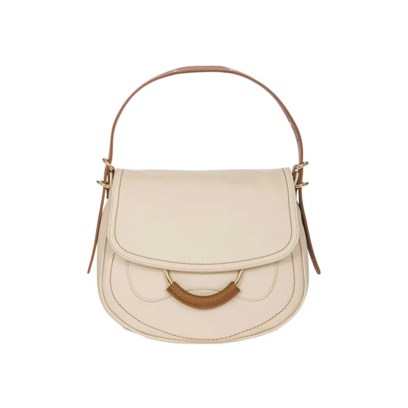 Brics Gondola women's leather shoulder bag, cream-brown